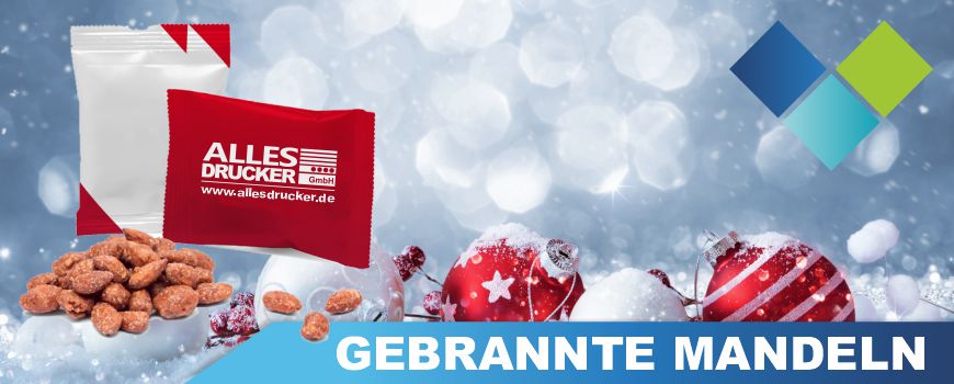 Gebrannte Mandeln in bedruckter Verpackung