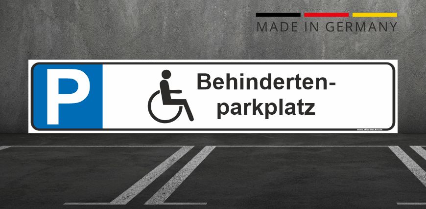 Parkplatzschild - Behinderten Parkplatz