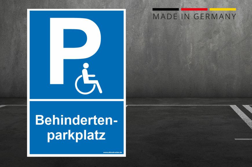 Parkplatzschild Behindertenparkplatz ☆ günstig vom Allesdrucker