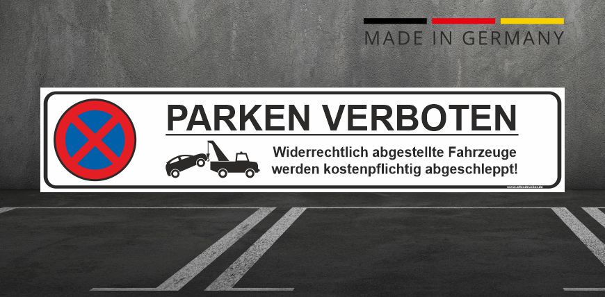 Parkverbotsschild quer - Parken verboten