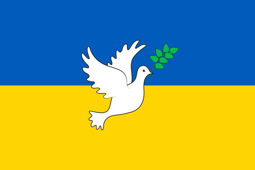 Friedenstaube / Ukraine Fahne / Flagge (ca. 150x100cm)