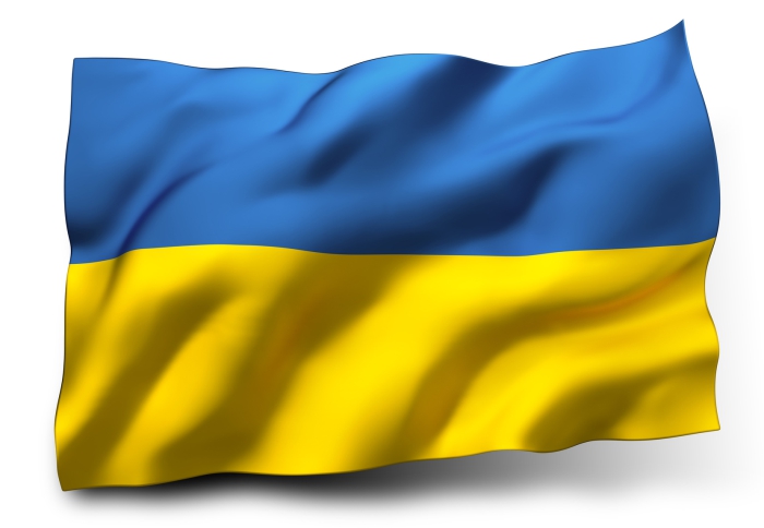 Fahne Flagge Ukraine mit Friedenstaube 60x90cm mit Brosche Hohe