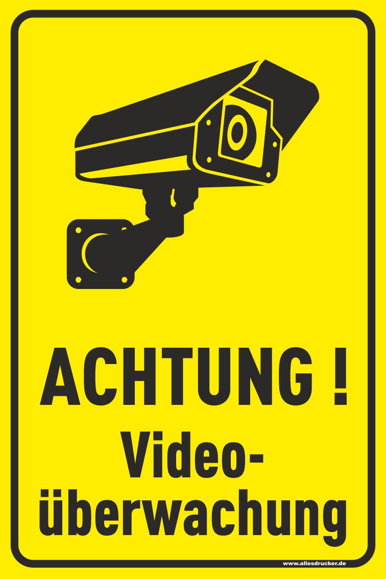 Hinweisschild Achtung Videokamera