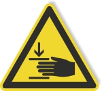 Warnschild - Handverletzungen